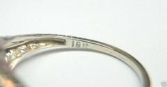 Antique Art Deco Engagement 18K White Gold Ring Size 6 UK-L1/2 EGL USA