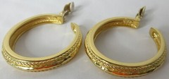 Yves Saint Laurent Large Hoop Clip On Earrings Gold Tone YSL France 53.38g VTG