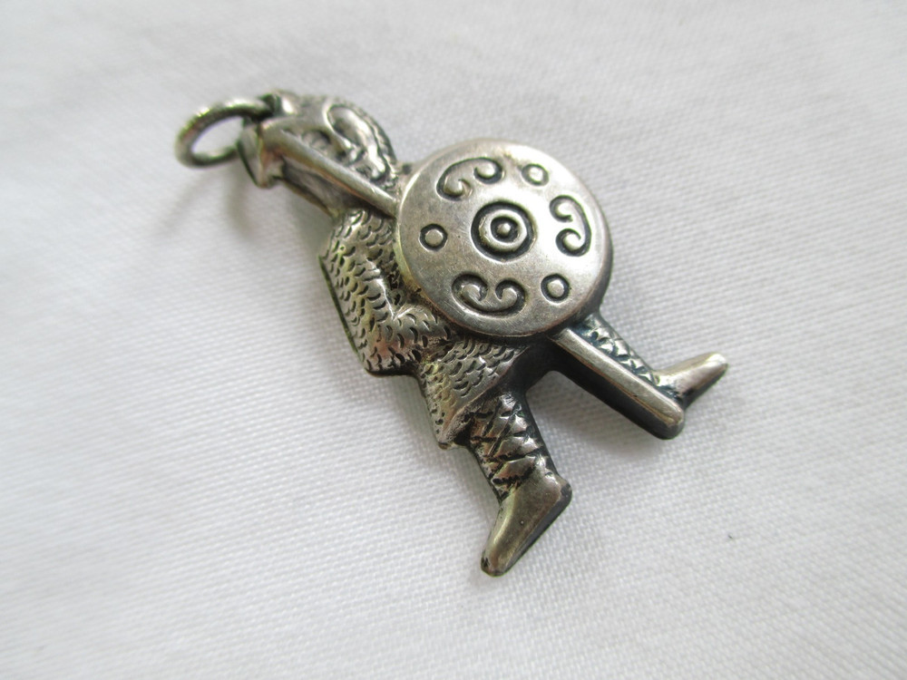 Vtg Sterling Charm Double Sided Roman Warrior **2.6 Grams**