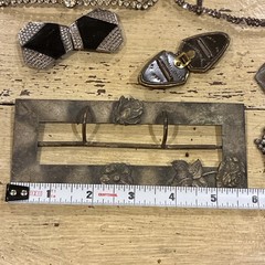 Antique Vintage Rhinestone Belt Buckle Sash Clip Czechoslovakia Deco
