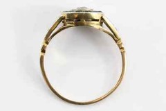 Art Deco 2.85Ct Lab Created Diamond & Sapphire 14K Gold Finish Engagement Ring