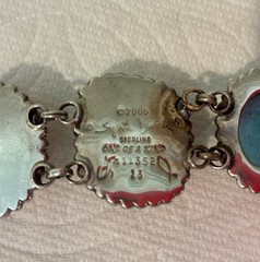 Vintage Stephen Dweck One Of A Kind Chunky Bracelet 925 Sterling Silver w/Gems