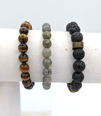 Vintage Gemstone Bracelets Stack LOT of 7 Stretch