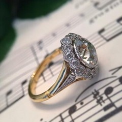 Antique 3.00 Ct Round White CZ Vintage Art Deco Engagement 925 Silver Ring