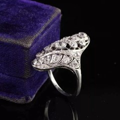 2Ct Art Deco Style Round Lab Created Diamond Wedding 14k White Gold Finish Ring