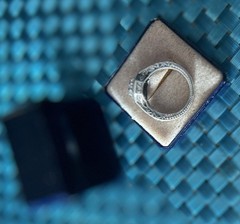 VTG 30s Deco Edwardian Filigree Milgrain Edge 925 SS Ring Sz 7.5