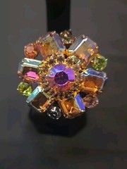 Vintage Graziano Aurora Borealis Clip Earrings