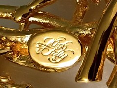 Vintage Kirks Folly Wisteria Heart Wood Fairy Gold Tone Rhinestone Brooch