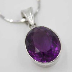 AAA Amethyst 15.8 Ct & 3.20 Ct Minimalist Unisex Pendants in Sterling Silver