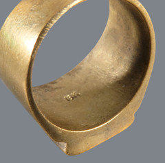 Vintage GOLD PLATED Brass Maybe MEN’S SIGNET RING Classic Cut Fan/Sun/Star SZ 11
