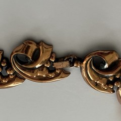 VINTAGE 1960s Mid Century Copper Leaf Modernist Geometric 16” Necklace