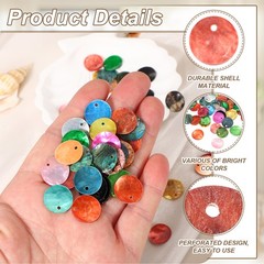 30Pcs Capiz Shells 1.5cm/0.6″ Round Brown Shells for Crafts, Brown