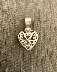 Vintage Sterling Silver 925 & Turquoise Heart Pendant