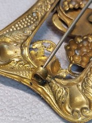 ANTIQUE ART NOUVEAU DECO Grape NEIGER CZECH GLASS JEWEL SASH PIN BROOCH7.5*4.5cm