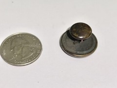 Antique Victorian Edwardian Red Round Glass Cufflink Stud Button Only 1 – As Is