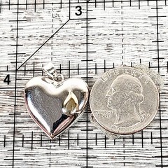 VINTAGE HEART HEAVEN POEM STERLING SILVER 925 PENDANT LOVE RETRO