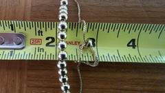 FAS Gold Tone 925 Sterling Silver Beaded Adjustable Chain Bracelet Thailand