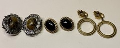 Combined Shipping Lot Vintage Stone and Hoop Clip On Earrings #281