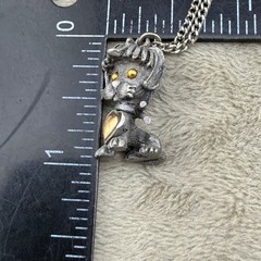 Vintage Cat Necklace Silver Tone Pewter Love Heart 19”