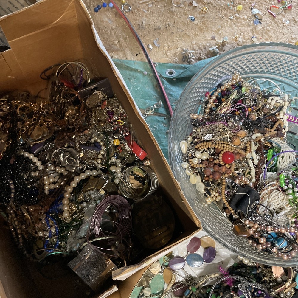 Huge Lot of Vintage to Modern Costume JEWELRY Lot Mixed Tangled , Crafted 20Lb