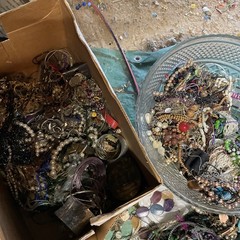 Huge Lot of Vintage to Modern Costume JEWELRY Lot Mixed Tangled , Crafted 20Lb