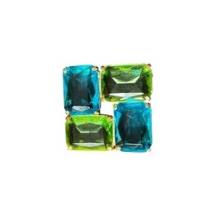 Cadoro Pastel Blue & Green Faceted Multi Stone Cut Glass Brooch Pin Book Piece
