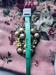 Vintage 1920s | Art Deco Floral And Pearl Fashion Scarf Clip | Ships As Pictured