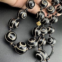 Lot 27 Ethnic Pyu Etched Agate Eye Beads Natural Stone Agate Beaded Necklace