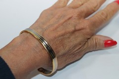 SUKURA 24K Gold Electro-plated Tri-tone Magnetic Copper Cuff Bracelet #RL363