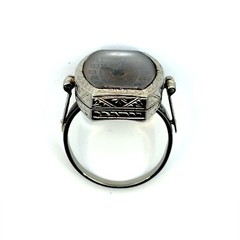 Collectible Vintage Art Deco BELAIS 18K White Gold Watch Ring Size 7