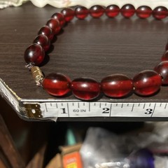 Vintage 110g Stunning Red Bakelite Necklace Cherry Juice Beads Tested Magnetic