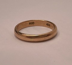 USSR Soviet Vintage Wedding Ring Yellow Gold 14K 2.27gr – Size 5.5 / 3.1mm width