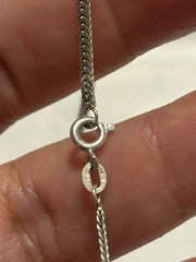 Vintage 925 Sterling Silver Engraved Puffy Heart Necklace 20” Woman’s Jewelry