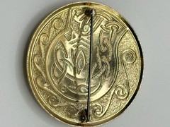 Vintage Book of Kells Tara Ware Brooch Gold Plated Champleve Enamel 2”
