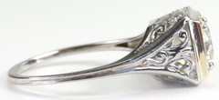 Antique Art Deco European Diamond 18KW/Y Engagement Ring Size 7.25 UK-O EGL USA