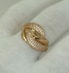 Infinite Pave Set Daily Wear Ring 2.3 Ct Simulated Diamond 14k Yellow Gold Over