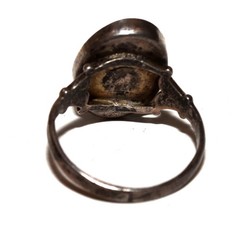 Vintage Oval Abalone Sterling Silver Engraved Band Ring 3.1 Gram Size 6.5