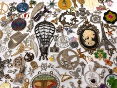 Lot Vtg & Modern Fun Novelty Pendant Findings Charms Jewelry Making Art