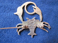 Margot de Taxco Sterling Zodiac Cancer The Crab Brooch 5232
