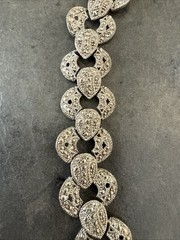 Vintage Silver Toned Necklace with Marcasite Stones Antique 20”