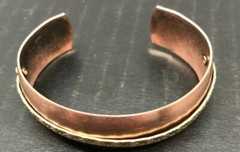 Copper and Brass Cuff Bracelet, Adjustable, 1/2″ Wide 1980’s !!!! VTG