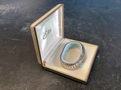 NICE UNUSED VINTAGE 50’s ERA ELCO STERLING ID BRACELET W/ORIGINAL BOX
