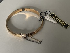 Vintage 18K Gold Plated Sterling Silver Etched Bangle Bracelet – G. Fox & Co