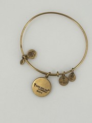 Alex and Ani Expandable Initial L Charm Bracelet Antique Gold Tone
