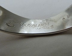 VINTAGE SC SAUSALITO CRAFTWORKS #2G SILVER RHODIUM PLATED WAVE CUFF BRACELET