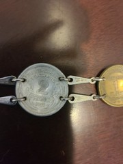 WWII Trench Art French Franc Coin Bracelet 1921 1922 1939 1941 Vintage Jewelry
