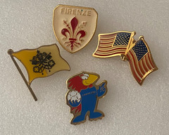 Mixed Lot 27 Vintage Lapel Pins Olympic 1984, Footix Fifa, Flags Games Cities