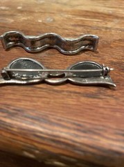 Sterling Cats Eye Sun Glasses Pin + Ribbon Pin Mexico 92.5 Both Well Made