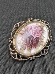 Vintage Sterling Silver Brooch 925 Jezlaine Open Rose Flowers Floral Pin ~1.33″