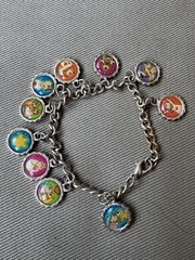 Vintage Ricordo Metal and Enamel Cartoon Character Charm Bracelet